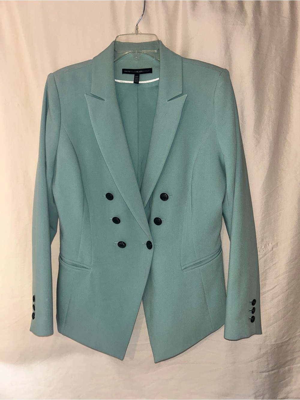 White House Black Market Mint Double-Breasted Blazer